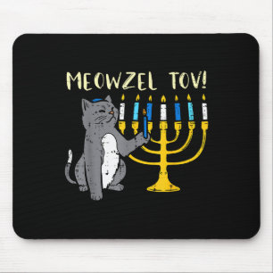 Meowzel Tov Jüdische Katze Lustiges Hanukkah Chanu Mousepad