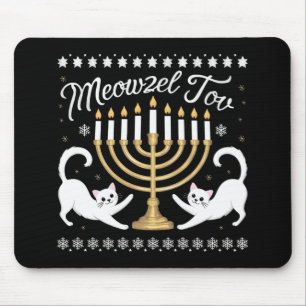 Meowzel Tov Lustiger Chanukka Hanukkah-Hässlicher- Mousepad