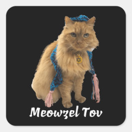Meowzel Tov Mazel Tov Judenkatzenaufkleber Quadratischer Aufkleber
