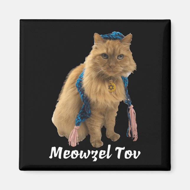 Meowzel Tov Mazel Tov Jüdische Katze Magnet (Vorne)