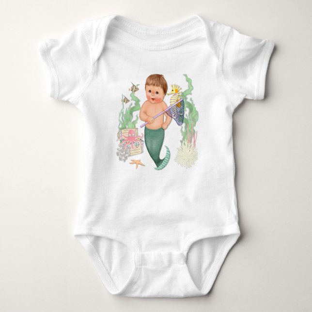 Mer Boy mit Net Baby Strampler (Vorderseite)