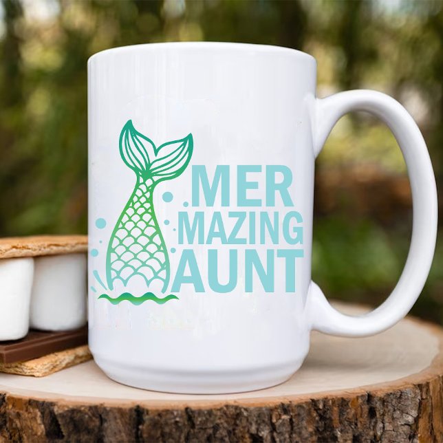 Mer-mazing Tante / Phantastische Meerjungfrau Zweifarbige Tasse (Mer-mazing Aunt / Amazing Mermaid Auntie Two-Tone Coffee Mug)