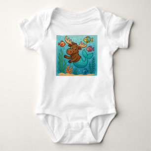 Mer-Moose Magie – Whimsicaler Unterwasser-Shirt fü Baby Strampler