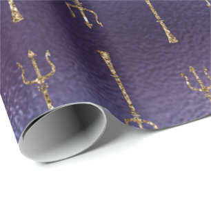 Meraid Ocean Glitzer Blue Navy Gold Neptun Geschenkpapier