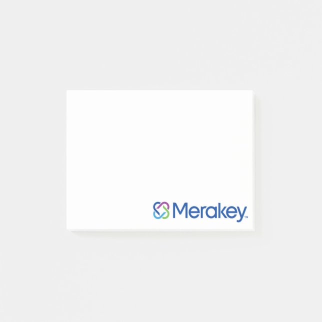 Merakey-Logo 4x3" Post-It-Notes Post-it Klebezettel (Vorderseite)