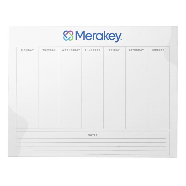 Merakey Weekly Planner Notepad Notizblock (Vorderseite)