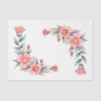 Meraki Pink Floral Series Design 11 Seidenpapier