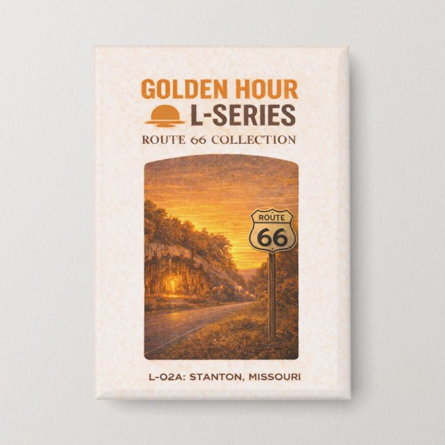 Meramec Caverns Route 66 Goldene Stunde Missouri Button (Vorderseite)