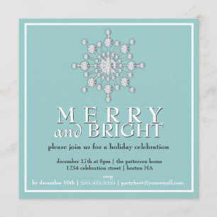 Meran & Bright Sparkle Snowflake Party Einladung