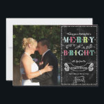 Meran n Bright Holidays Modernes Foto Weihnachten<br><div class="desc">COLOR PALETTE: Schwarz, Aqua-Schieferblau, Limon, smaragdgrün, rot und weiß DESIGN COLLECTION: Farbenfrohe, moderne Merry & Bright Themed, Chalkboard Doodle Art, grafische Skripte Stil fotografische Familie Portrait Weihnachtskarten. Der Text im Typografie-Stil lautet: "Wünschen Sie einen angenehmen und hellen Urlaub!" mit Raum für Sie, um die Karte mit Ihrem Familiennamen, individuellen Namen...</div>