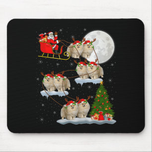 Meranian-Hund-Santa-Schlitten-Flug-lustiger-magisc Mousepad