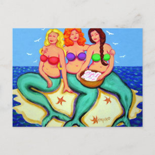 Merbabes - Mermaids nur Spaß haben Postkarte