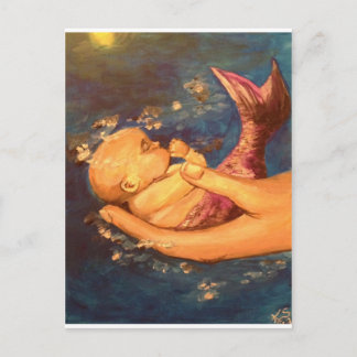 Merbaby in der Nacht Postkarte