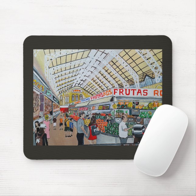 Mercado Central de Valencia Painting by Alfred Fox Mousepad (Mit Mouse)