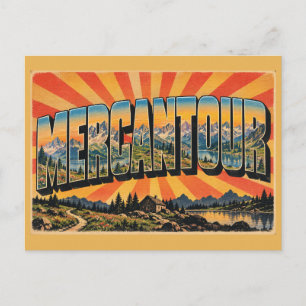 Mercantour Alpine Seen Gipfel Vintage Reise Kunst Postkarte