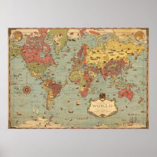 Mercator Map of the World Poster
