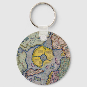 Mercator Nordpol Karte aus dem 16. Jahrhundert Schlüsselanhänger