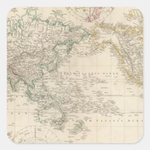 Mercators Projektion der Welt Quadratischer Aufkleber