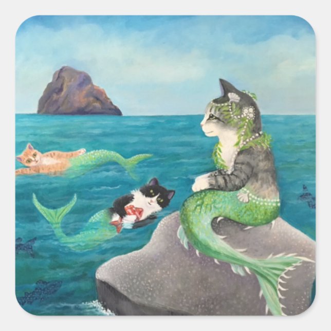 Mercats Quadratischer Aufkleber (Vorderseite)