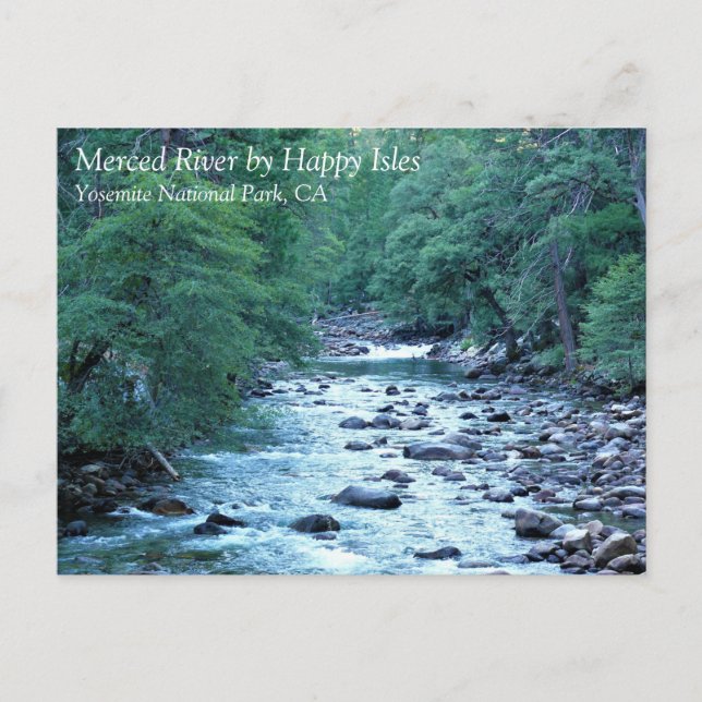 Merced River by Happy Isles, Yosemite, CA Postcard Postkarte (Vorderseite)