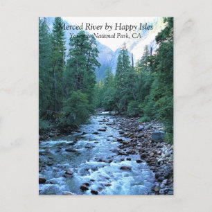 Merced River by Happy Isles, Yosemite, CA Postcard Postkarte