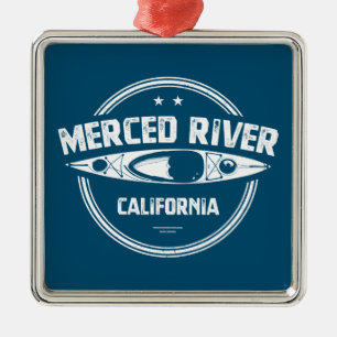 Merced River California Kayaking Ornament Aus Metall