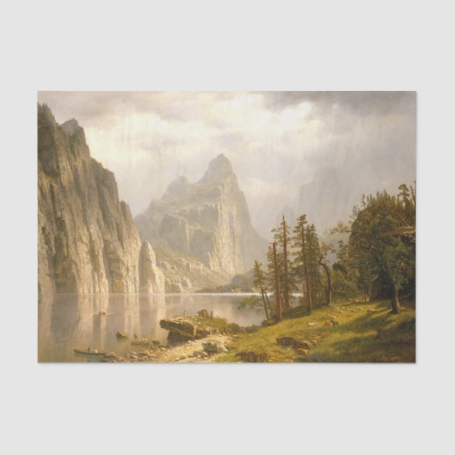 Merced River-Yosemite Valley, Albert Bierstadt Seidenpapier (Vorderseite)