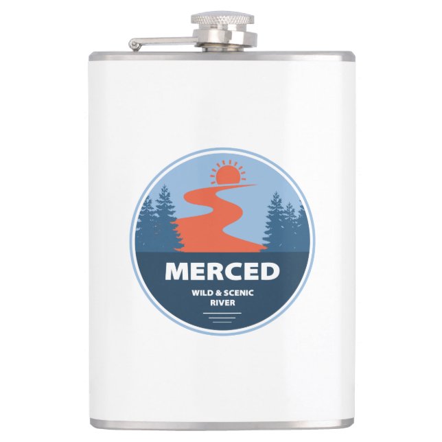 Merced Wild and Landschaftlich River California Flachmann (Vorderseite)