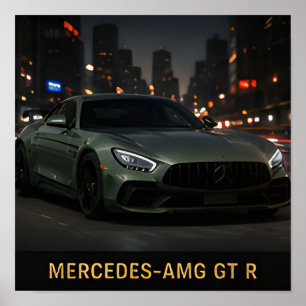 Mercedes AMG GT R moderne deutsche Sportwagen Poster