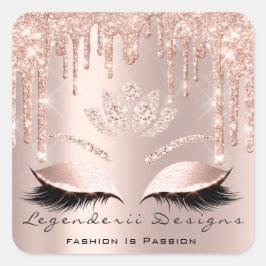 Mercedes Beauty Lashes Lotus Fashion Passion Quadratischer Aufkleber