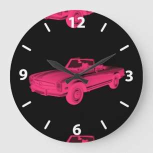 Mercedes Benz 280 SL Cabrio Pop Art Große Wanduhr