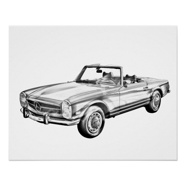 Mercedes Benz 280 SL Cabriolet Poster (Vorderseite)