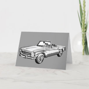 Mercedes Benz 280 SL Konvertible Illustration Karte