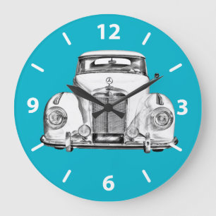 Mercedes Benz 300 Luxury Car Illustration Große Wanduhr