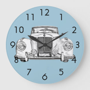 Mercedes Benz 300 Luxury Car Illustration Große Wanduhr