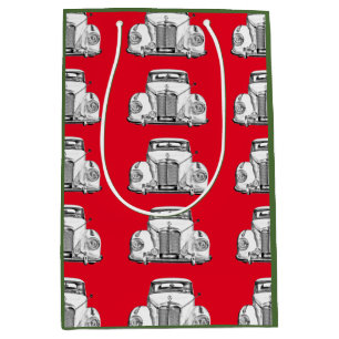 Mercedes Benz 300 Luxury Classic Car Illustration Mittlere Geschenktüte