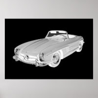 Mercedes Benz 300 SL Convertible Car Art