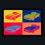 Mercedes Benz 300 SL Convertible Pop Art Poster<br><div class="desc">Klassisch bunt 1960 Mercedes Benz 300 SL Convertible Pop Art Illustration.</div>