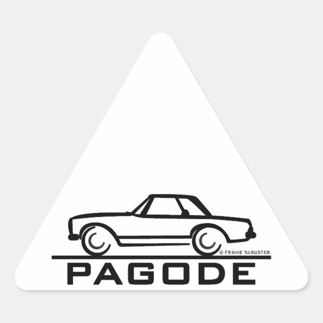 Mercedes SL-Pagode mit Skript Dreieckiger Aufkleber (Vorderseite)