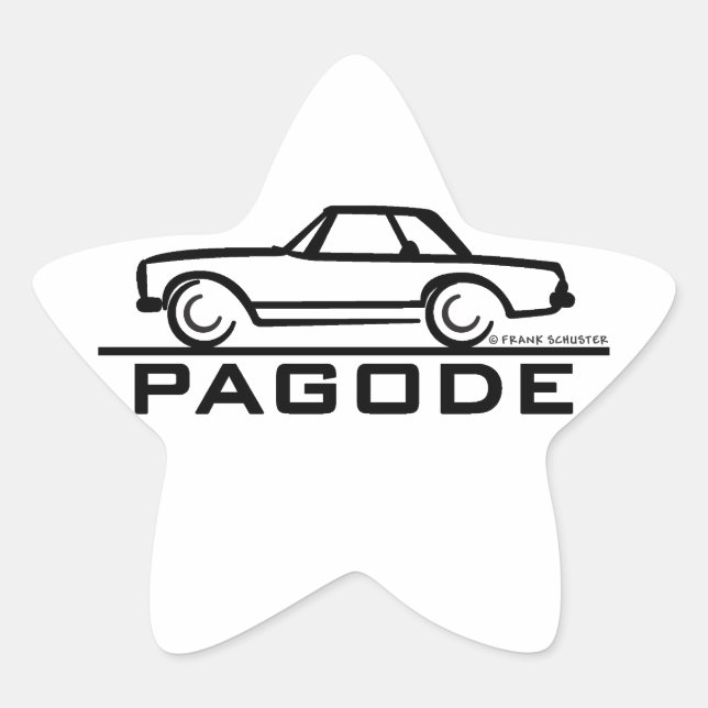 Mercedes SL-Pagode mit Skript Stern-Aufkleber (Vorderseite)