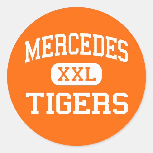 Mercedes - Tigers - Junior - Mercedes Texas Runder Aufkleber (Vorderseite)
