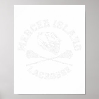 Mercer Island Lacrosse Vintage Retro La Poster