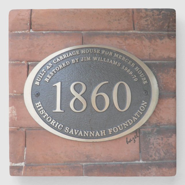 Mercer Williams Carriage House Sign, Savannah Steinuntersetzer (Vorderseite)