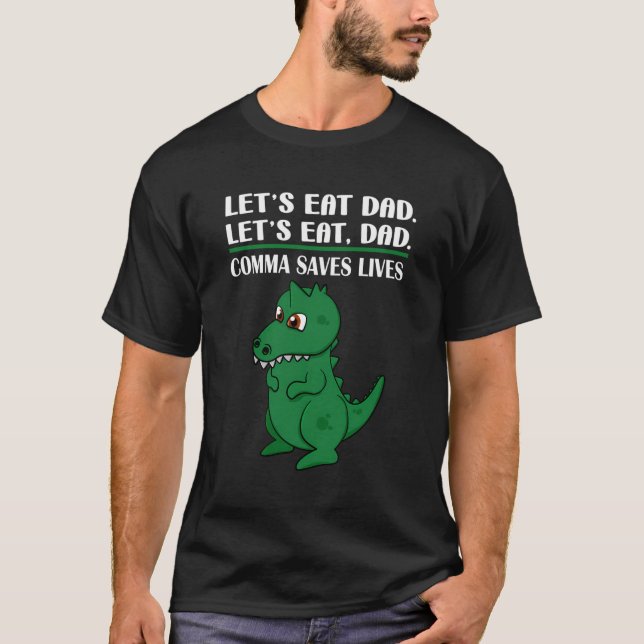 Merchpole Lasse Vater essen Funny Comma Rette Live T-Shirt (Vorderseite)
