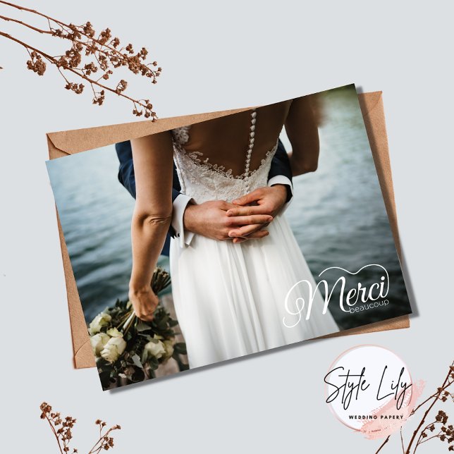 Merci Beacoup Foto Wedding Vielen Dank Dankeskarte (Von Creator hochgeladen)