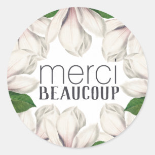 Merci Beaucoup Danke, Floral Magnolia Sticker