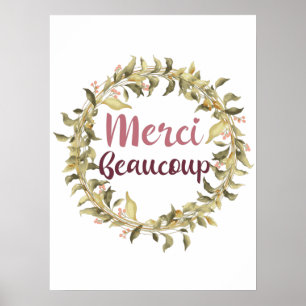 Merci Beaucoup Danke, Französisch Poster