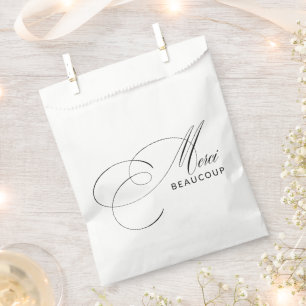 Merci Beaucoup Elegant Calligraphy Vielen Dank Geschenktütchen