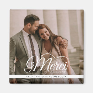 Merci Beaucoup Hochzeitsfoto-Geschenk Magnet