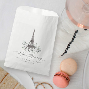 Merci Beaucoup White Floral Paris Brautparty Geschenktütchen